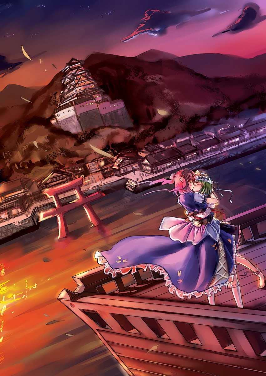 shiki eiki and onozuka komachi (touhou) drawn by g.h_(gogetsu)