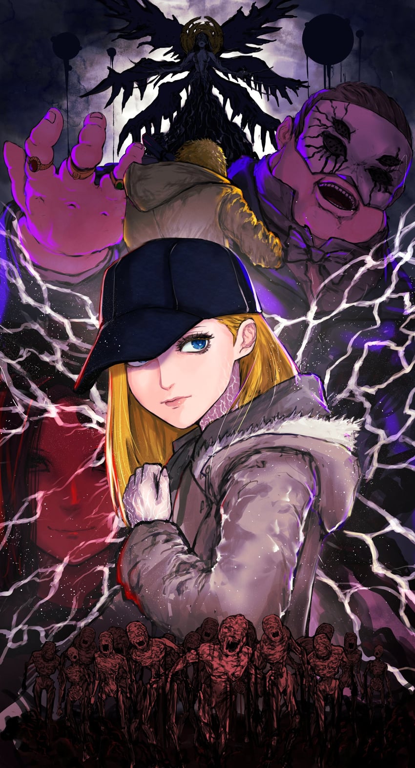 ethan winters, rosemary winters, eveline, mother miranda, and the duke (resident evil and 1 more) drawn by yuu_(primenumber7)