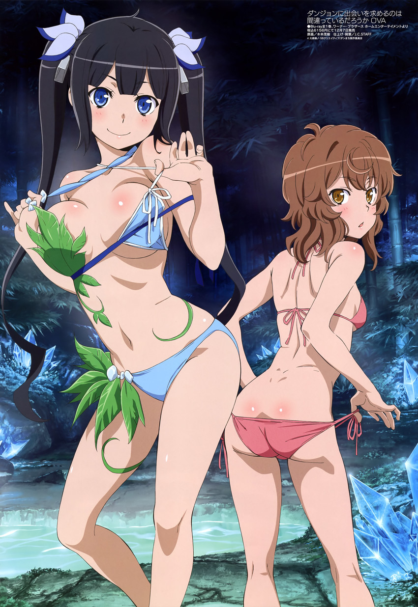 hestia and liliruca arde (megami magazine and 1 more) drawn by kimoto_shigeki