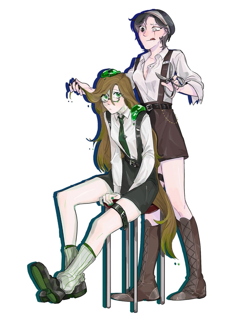 quackity and slimecicle (minecraft youtube and 1 more) drawn by felicity419