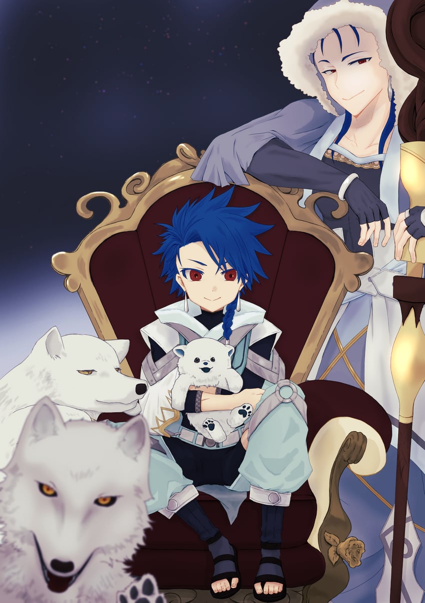 cu chulainn, setanta, and freki and geri (fate and 1 more) drawn by user_pdnh7333