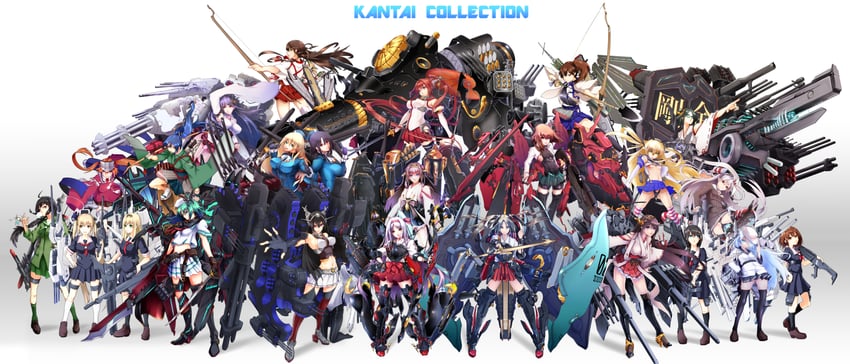 kaga, shimakaze, hibiki, shigure, kongou, and 28 more (kantai collection and 2 more) drawn by big.g
