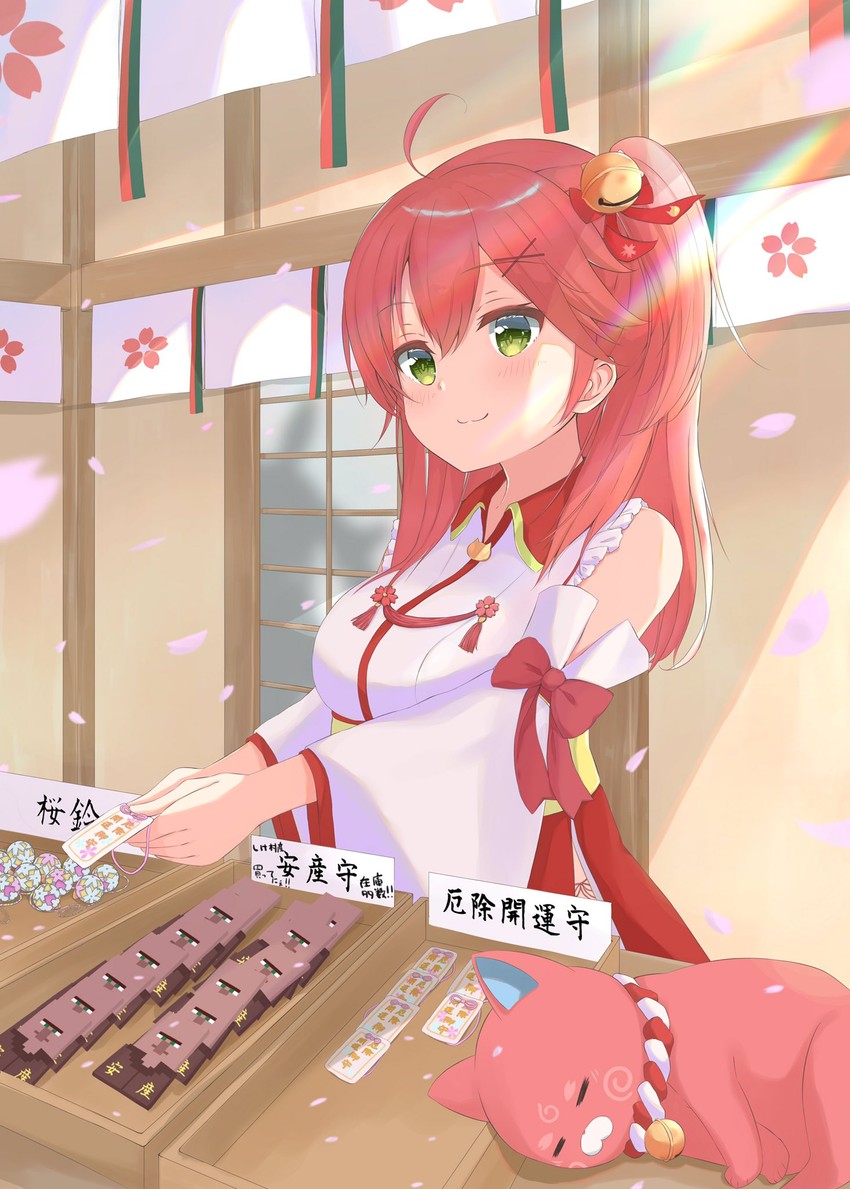 sakura miko, kintoki, and villager (hololive and 1 more) drawn by amakawa_ruka