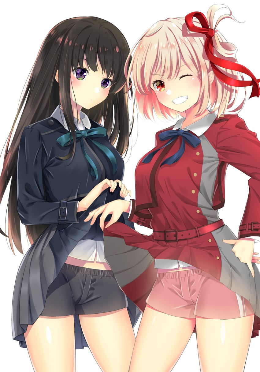nishikigi chisato and inoue takina (lycoris recoil) drawn by jj_(m-tkd953)