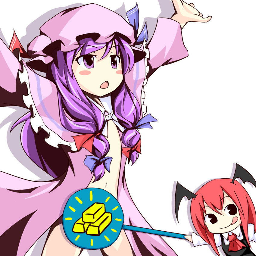 patchouli knowledge, koakuma, and peko-chan (touhou) drawn by tsuyuki_(yukitgraph)