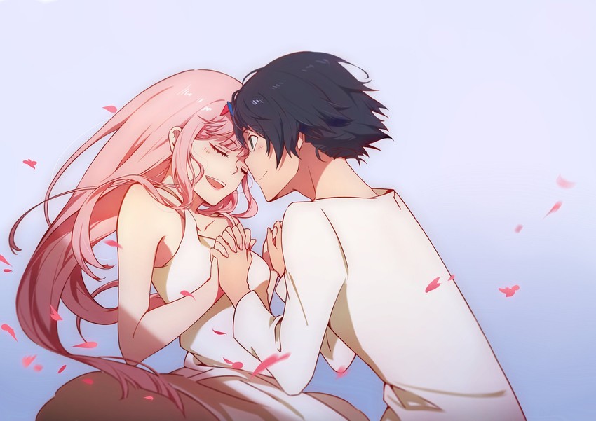 zero two and hiro (darling in the franxx) drawn by chenaze57