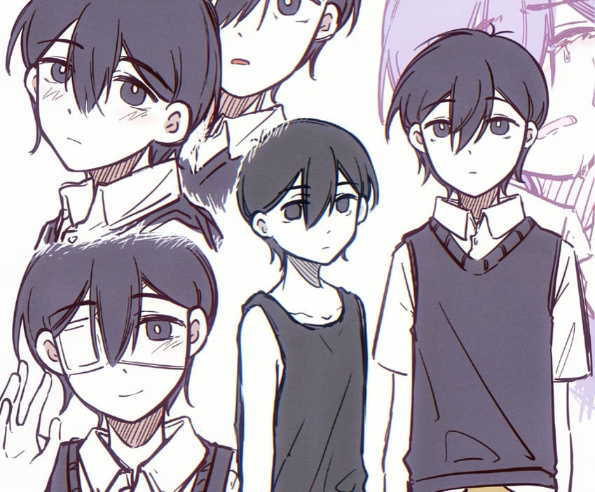 sunny and omori (omori) drawn by bailan1130