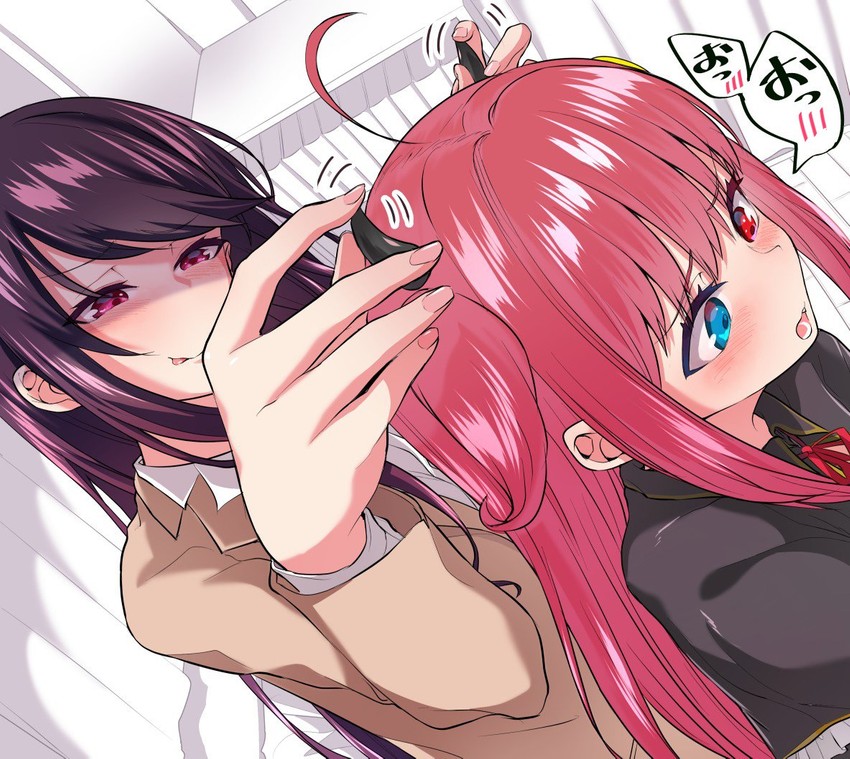 yuzuki roa and gundou mirei (nijisanji) drawn by ricochet-gou