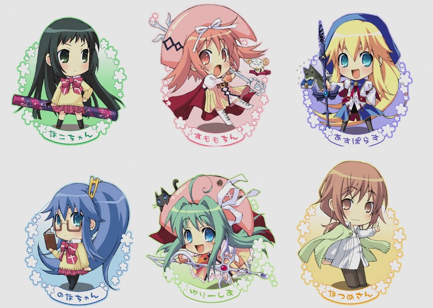 akihime sumomo, yuki-chan, yuuki nona, yaeno nadeshiko, prima aspallas, and 4 more (nanatsuiro drops)