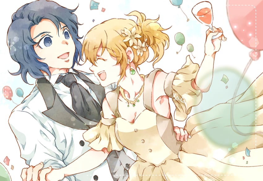 cagalli yula athha and athrun zala (gundam and 1 more) drawn by isa_(chiyo-s)