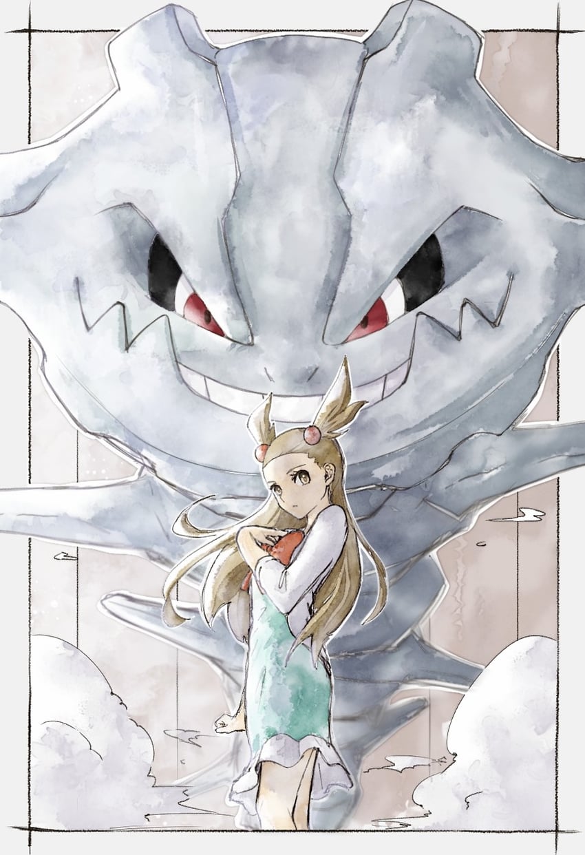 jasmine and steelix (pokemon and 1 more) drawn by asuka_rkgk