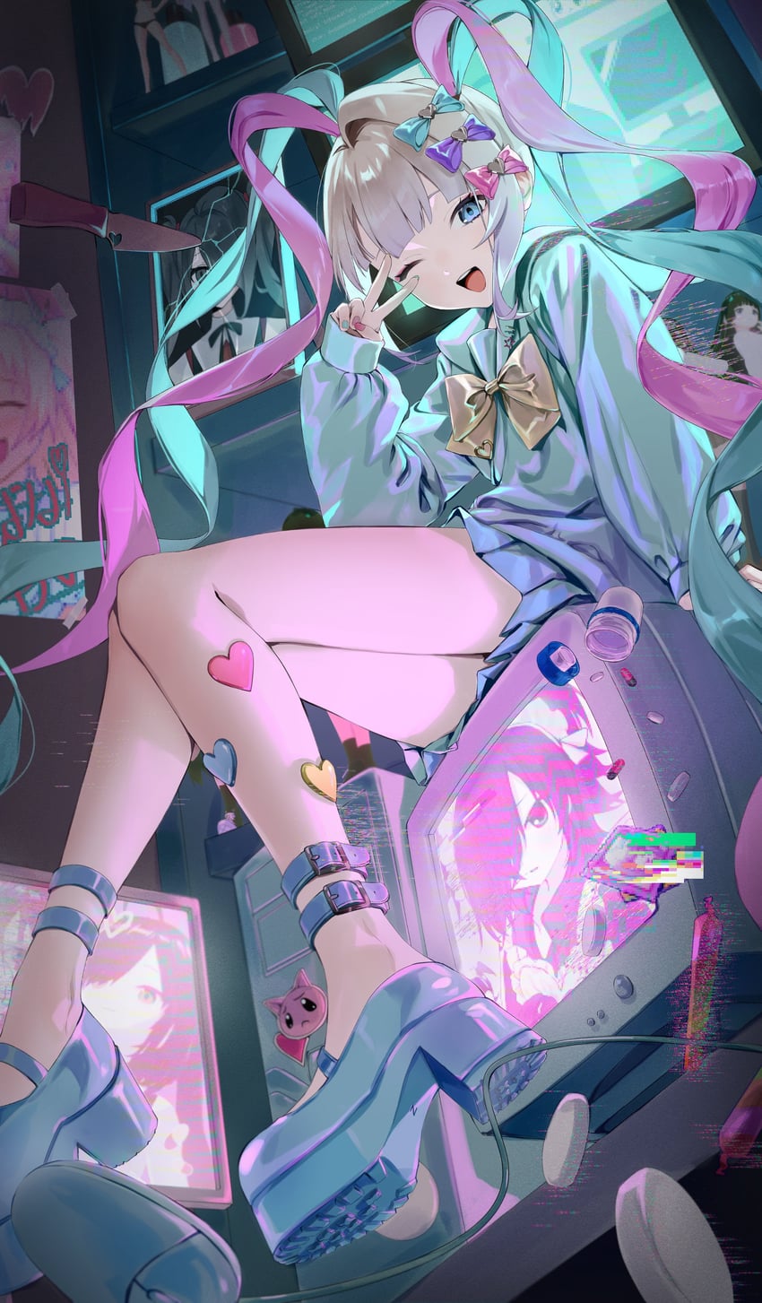 chouzetsusaikawa tenshi-chan and ame-chan (needy girl overdose) drawn by akira_(nupekwa)