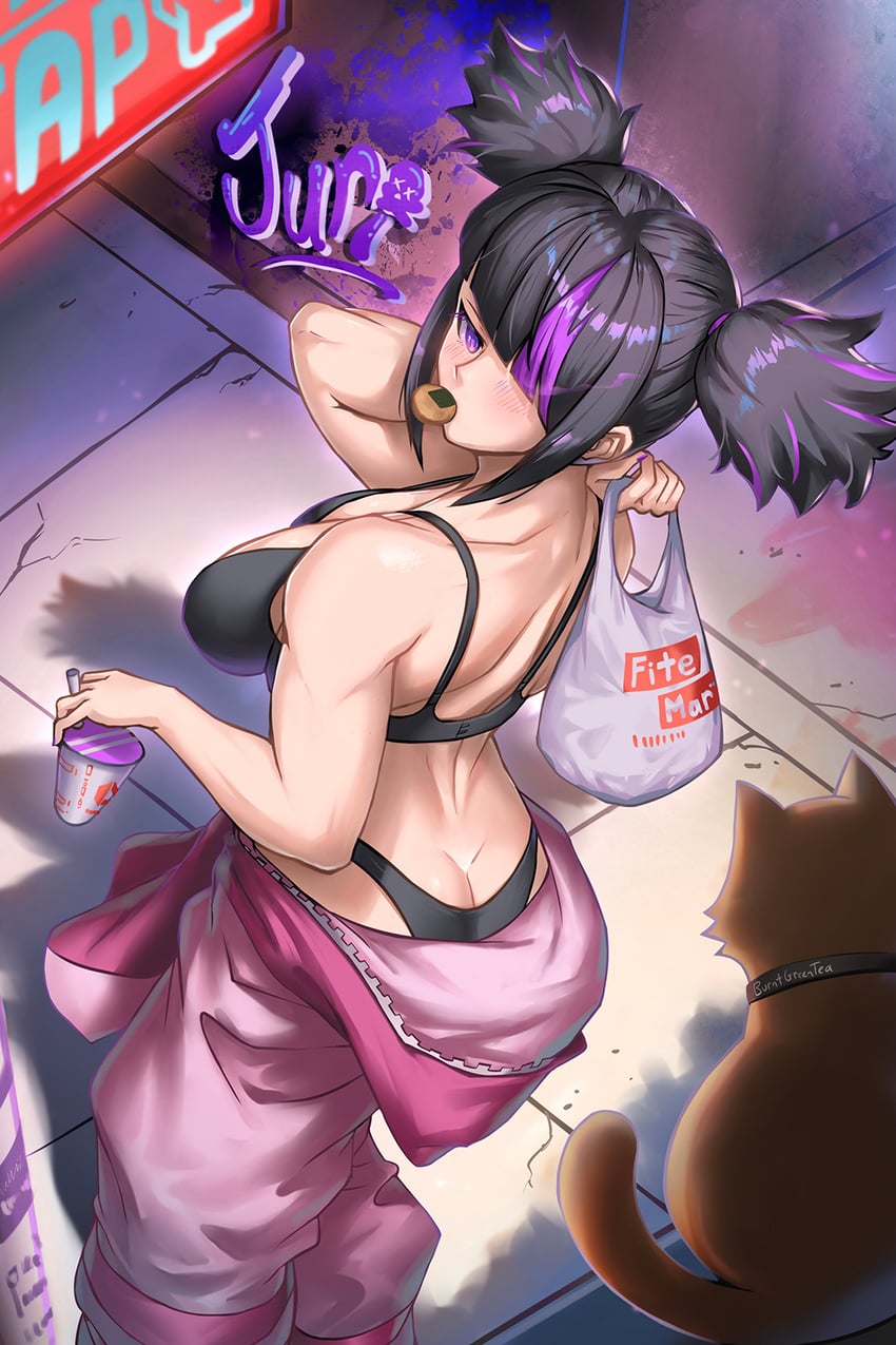 han juri (street fighter and 1 more) drawn by burnt_green_tea