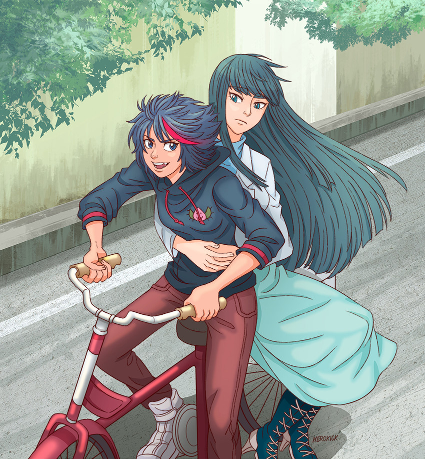 matoi ryuuko and kiryuuin satsuki (kill la kill) drawn by herokick