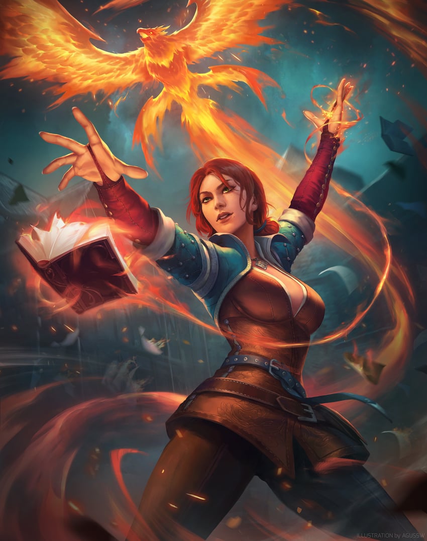 triss merigold (the witcher and 1 more) drawn by agus_sw