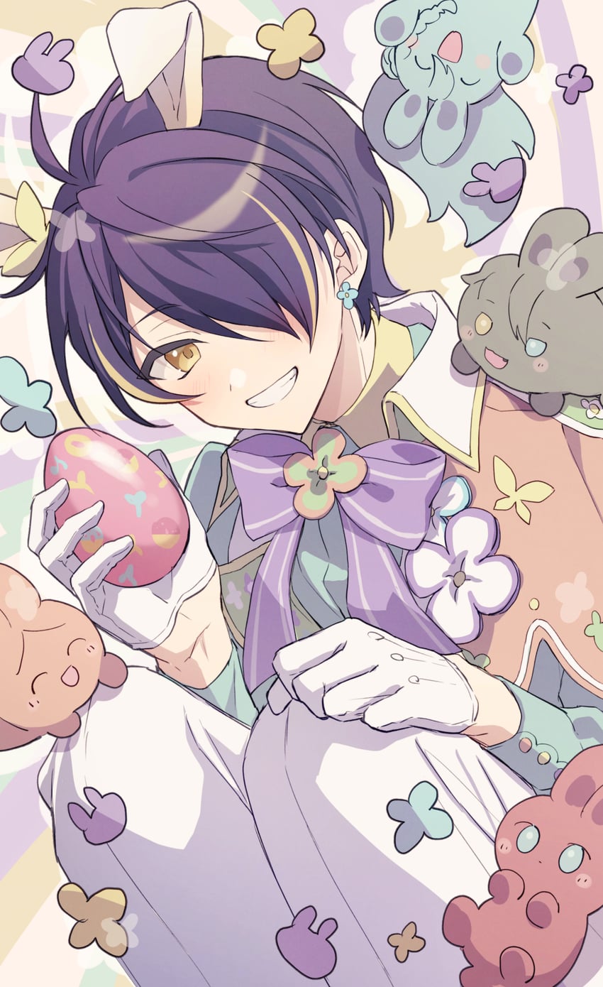 kagehira mika, amagi hiiro, hibiki wataru, sengoku shinobu, and aoi hinata (ensemble stars!) drawn by reijiro