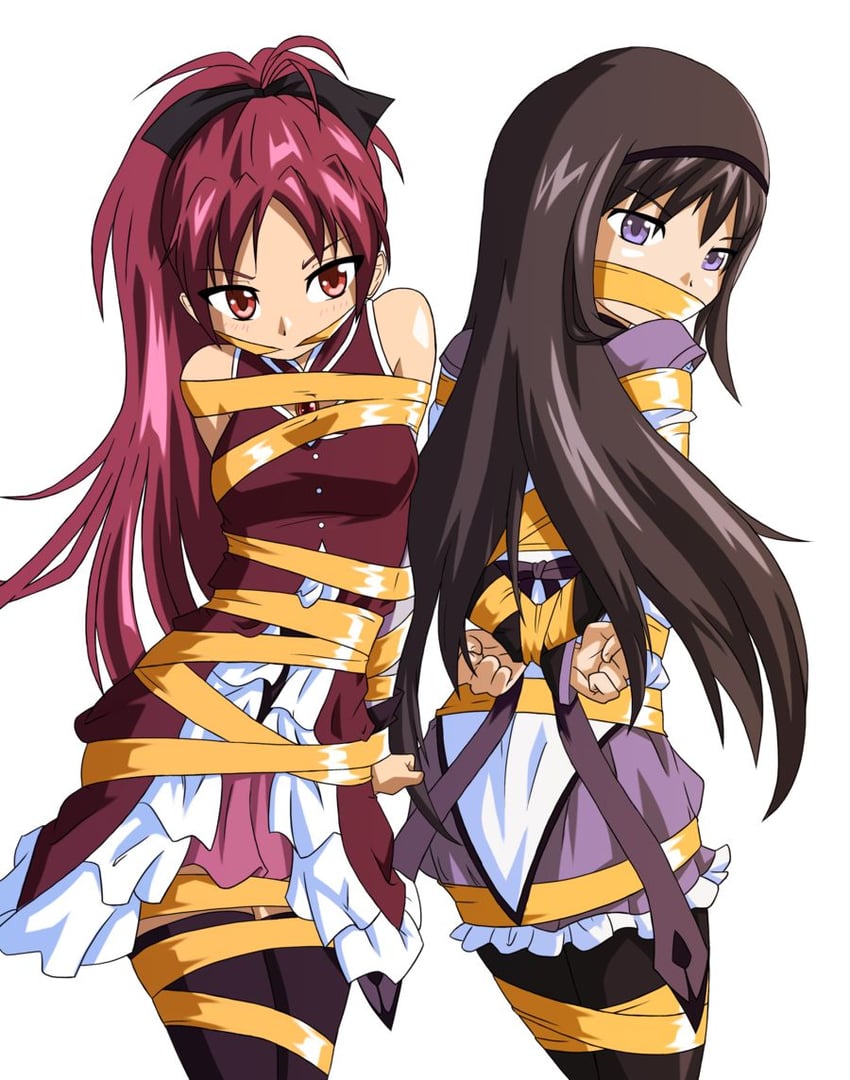 akemi homura and sakura kyoko (mahou shoujo madoka magica) drawn by rocatart
