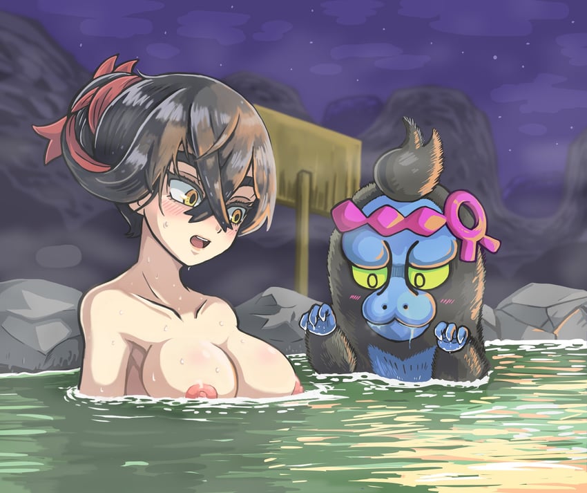 carmine and munkidori (pokemon and 1 more) drawn by takamame