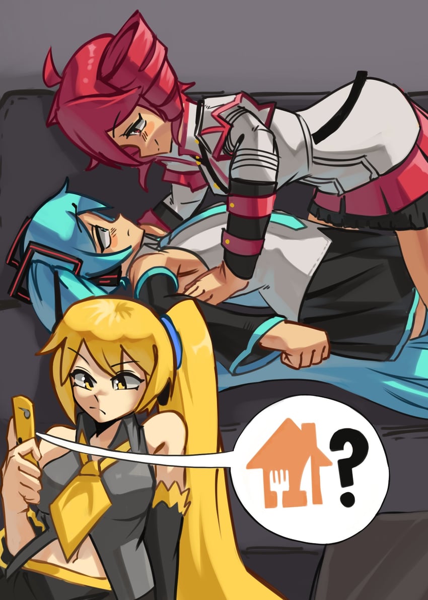hatsune miku, kasane teto, and akita neru (vocaloid and 4 more) drawn by moxydraws