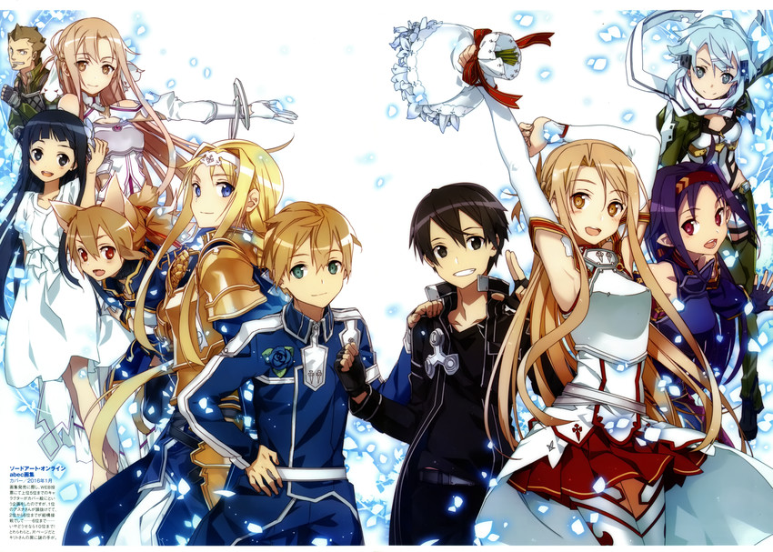 asuna, kirito, sinon, silica, yuuki, and 4 more (sword art online and 2 more) drawn by bunbun