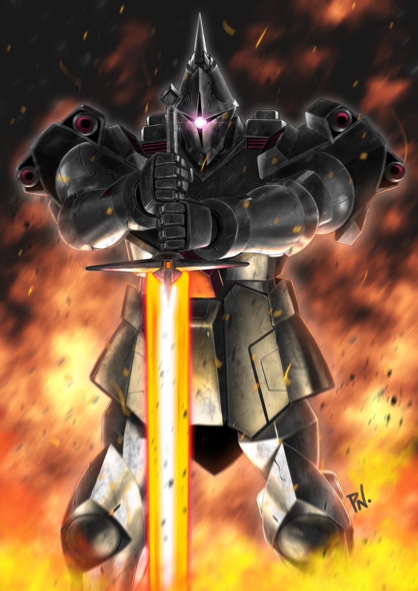 gyan krieger (gundam and 1 more) drawn by primate_nemesis