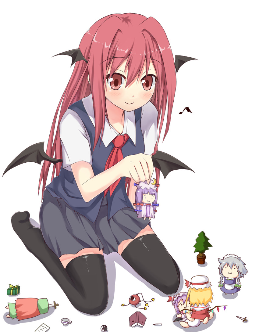 remilia scarlet, flandre scarlet, izayoi sakuya, patchouli knowledge, komeiji satori, and 2 more (touhou) drawn by efe