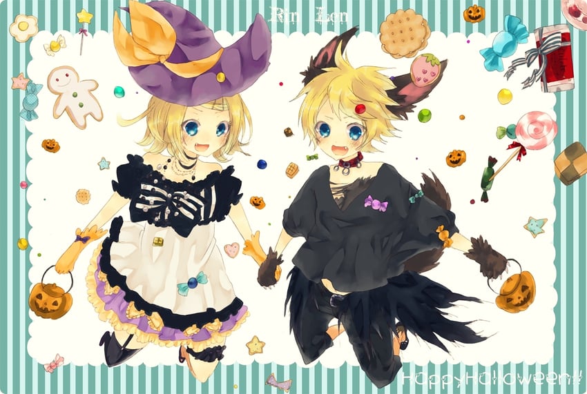 kagamine rin and kagamine len (vocaloid) drawn by koume_keita