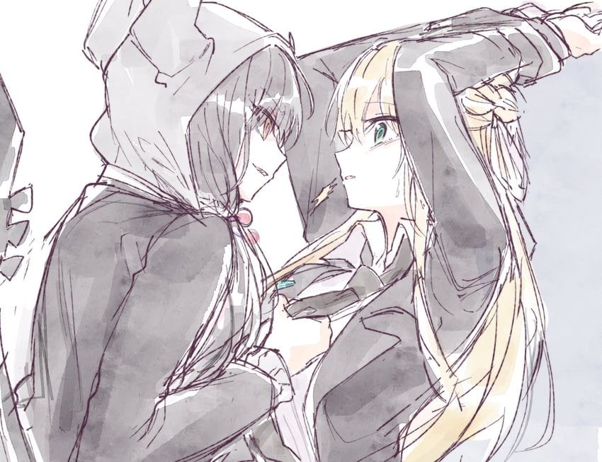 asakura karen and toujou tsukasa (heaven burns red) drawn by opi
