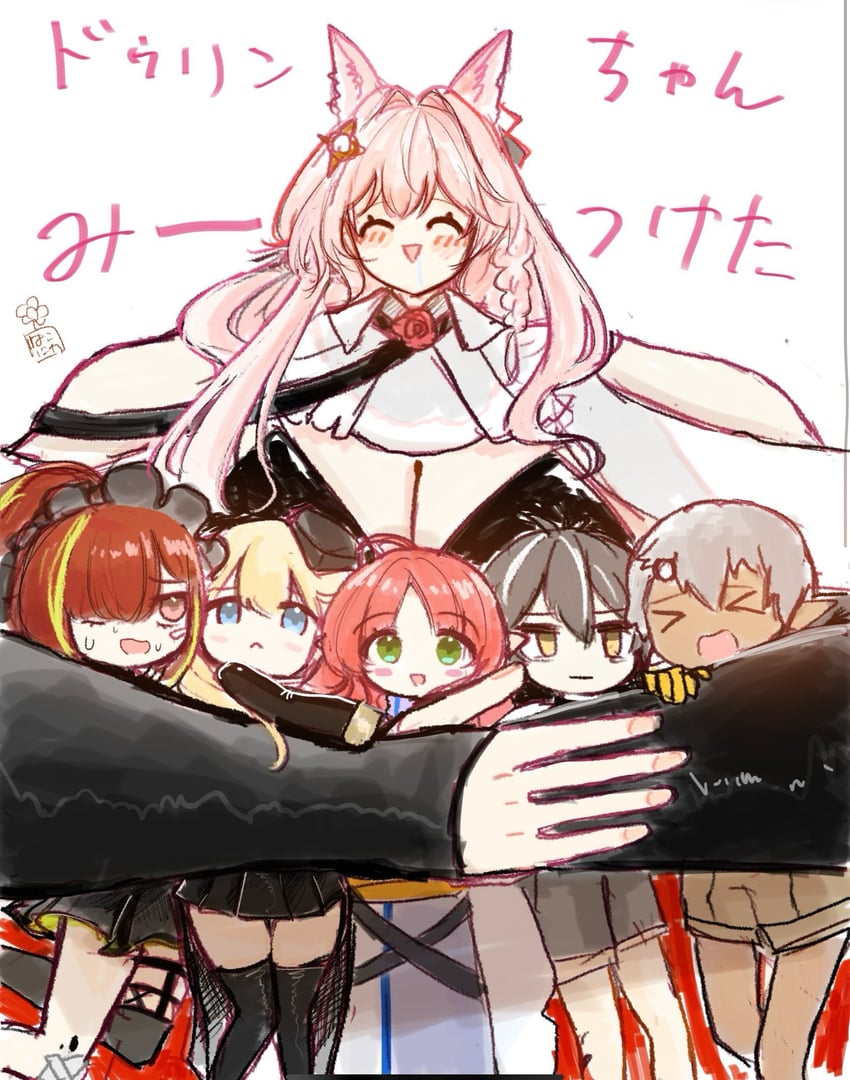 myrtle, pozyomka, durin, minimalist, tecno, and 1 more (arknights) drawn by hakoniwashinshi