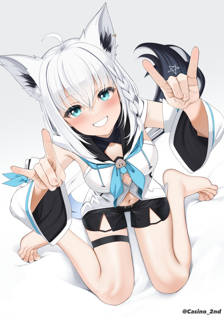 shirakami fubuki (hololive) drawn by casino_(casinoep)
