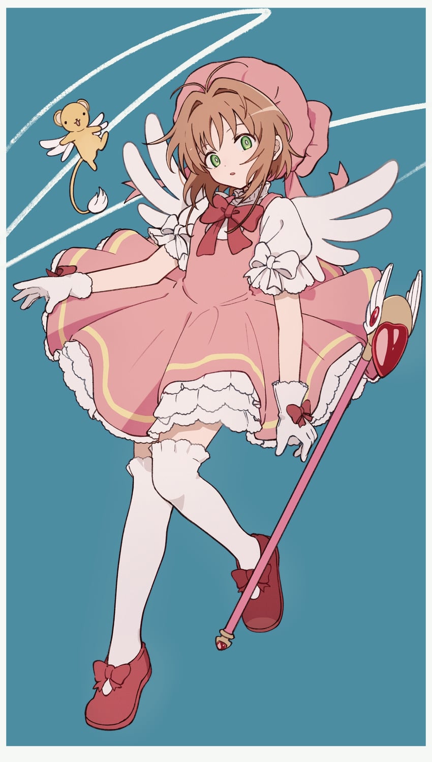 kinomoto sakura and kero (cardcaptor sakura) drawn by toukashi_(2tou9)