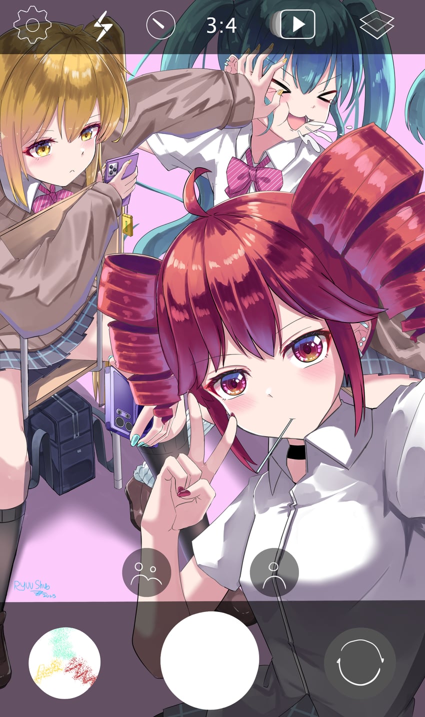 hatsune miku, kasane teto, and akita neru (vocaloid and 3 more) drawn by ryuu_shuo