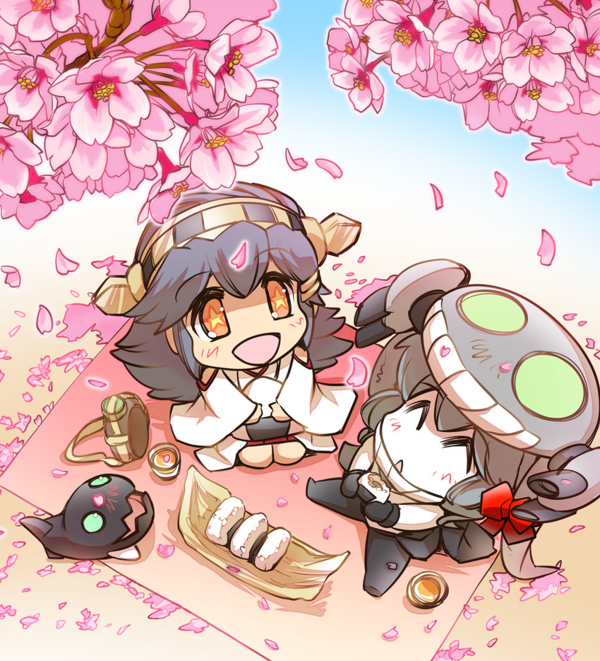 haruna, wo-class aircraft carrier, and i-class destroyer (kantai collection) drawn by hisahiko