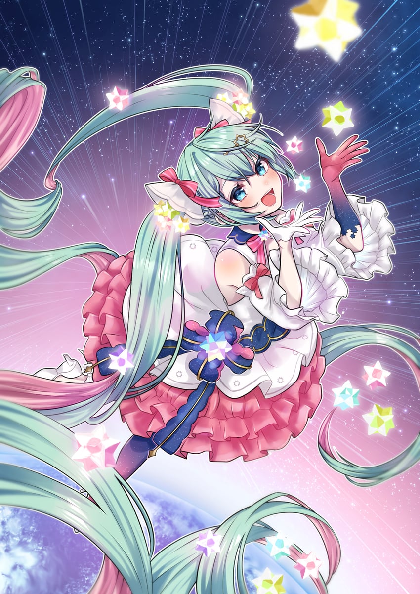 hatsune miku (vocaloid and 1 more) drawn by nibochoro