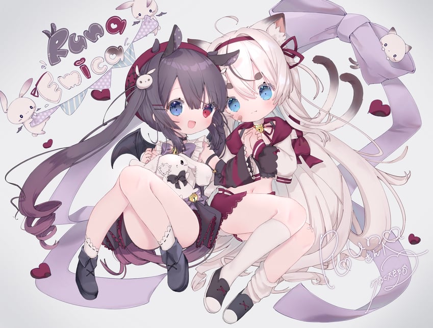 kamiru runa and selkie (indie virtual youtuber) drawn by mirukutarou