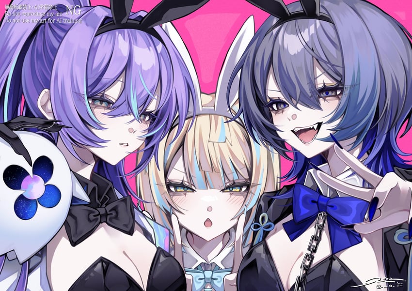 hoshirube sho, hibachi mana, koyanagi rou, and otomo (nijisanji) drawn by 402_(o0_xxx)