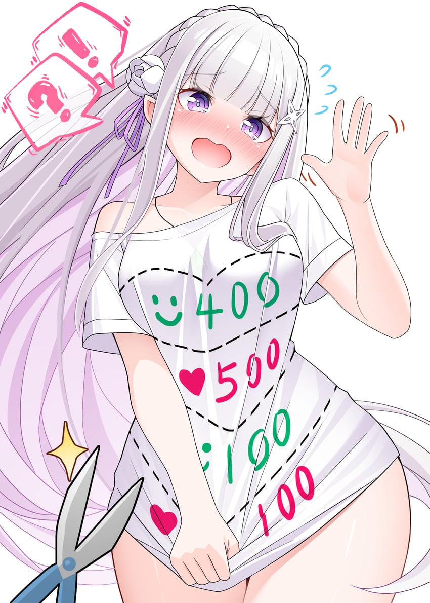 emilia (re:zero kara hajimeru isekai seikatsu) drawn by merueru