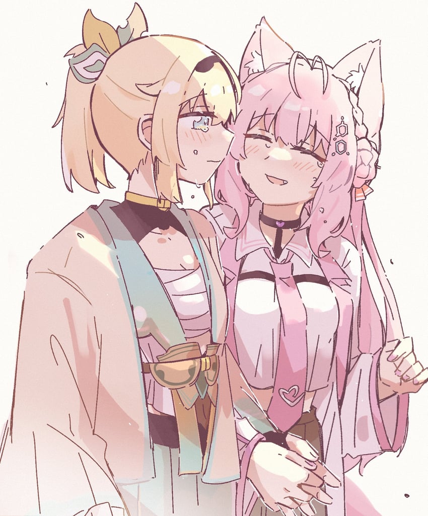 hakui koyori and kazama iroha (hololive) drawn by hateyo