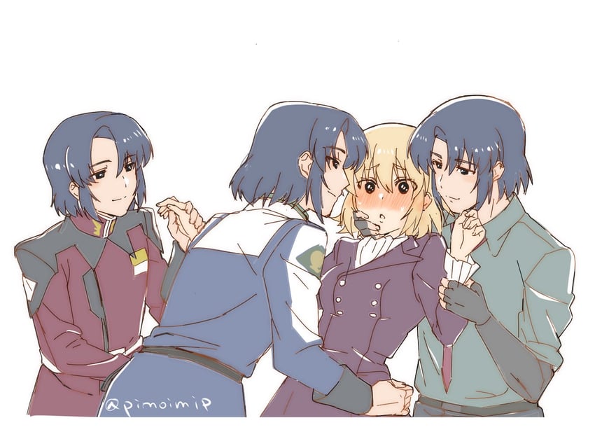 cagalli yula athha and athrun zala (gundam and 3 more) drawn by pimoiomip