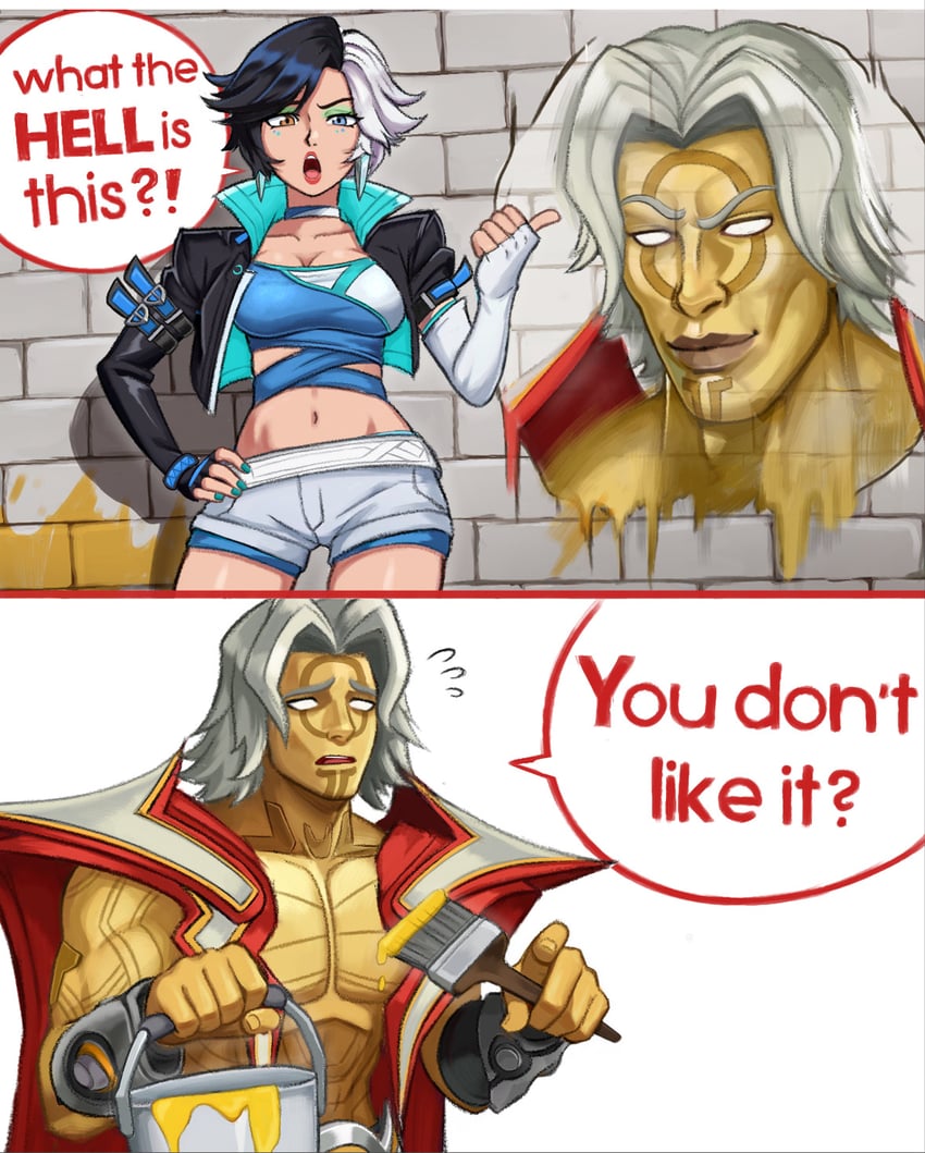 luna snow and adam warlock (marvel and 2 more) drawn by neggoartz