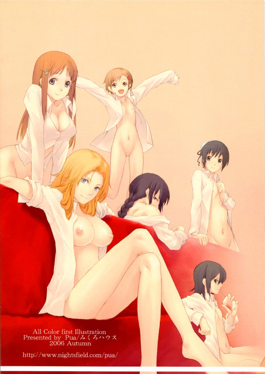 kuchiki rukia, inoue orihime, matsumoto rangiku, kurotsuchi nemu, hinamori momo, and 1 more (bleach) drawn by pua