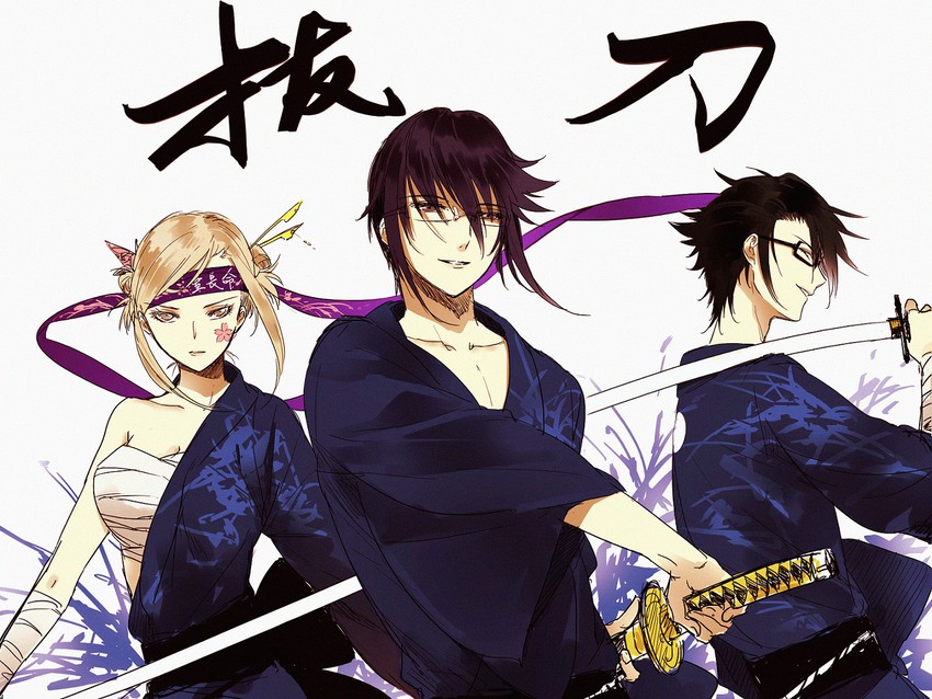 fushimi saruhiko, awashima seri, and munakata reishi (k-project) drawn by yasai_(getsu)