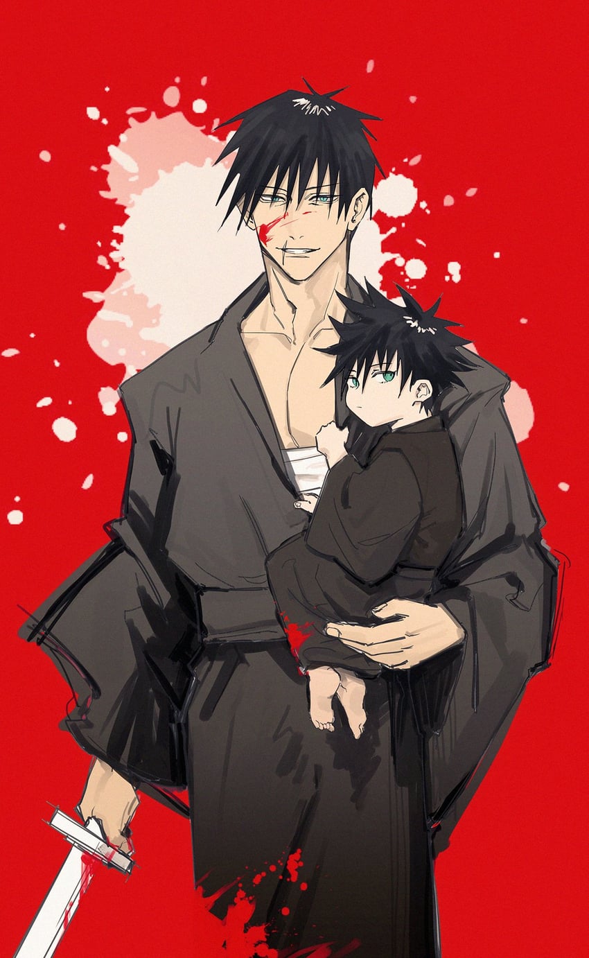 fushiguro megumi and fushiguro touji (jujutsu kaisen) drawn by siveryfoku
