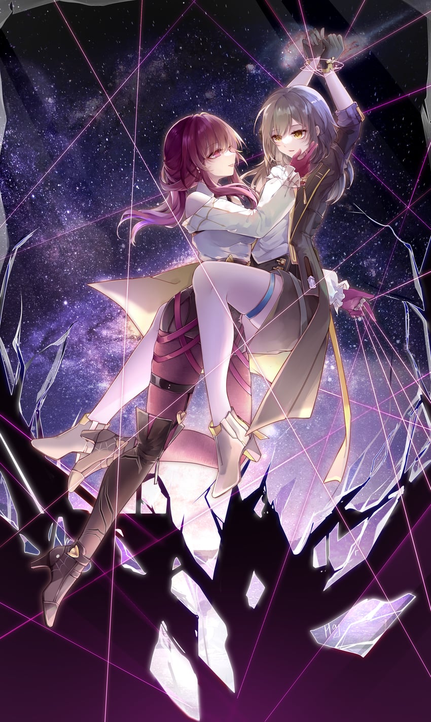 trailblazer, stelle, and kafka (honkai and 1 more) drawn by shuiyinzijun
