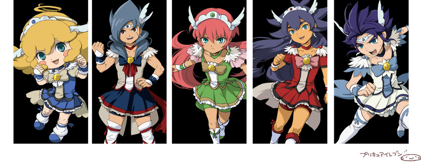 kirino ranmaru, kishibe taiga, yukimura hyouga, namikawa rensuke, and angelo gabrini (precure and 3 more) drawn by mizuhara_aki
