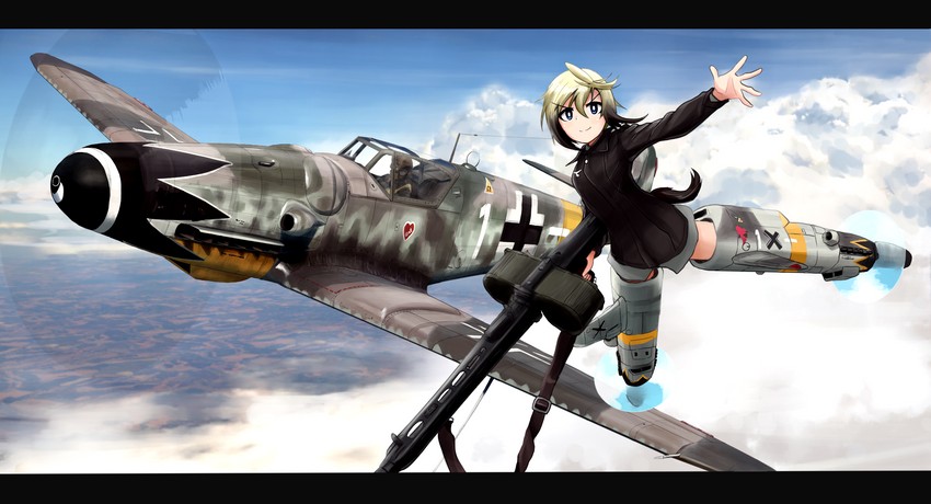 erica hartmann and erich hartmann (world witches series and 1 more) drawn by kk90