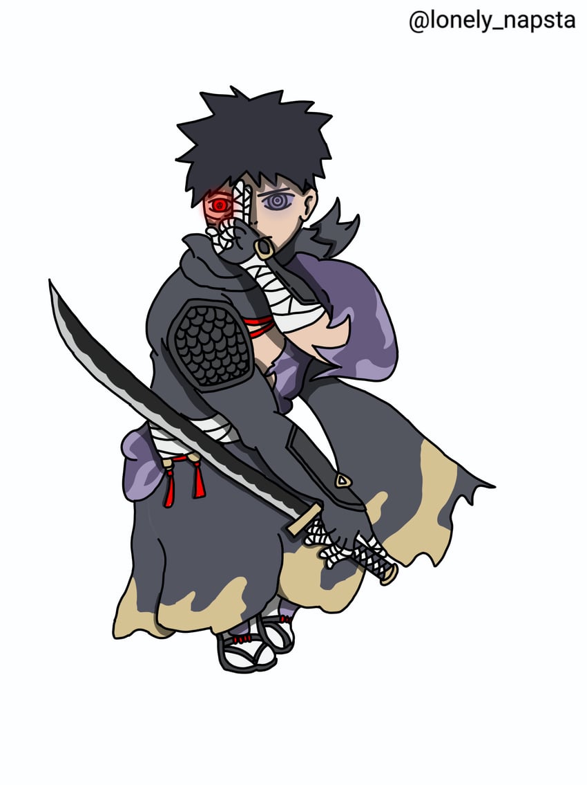 uchiha obito and ronin obito (naruto and 1 more) drawn by lonely_napsta