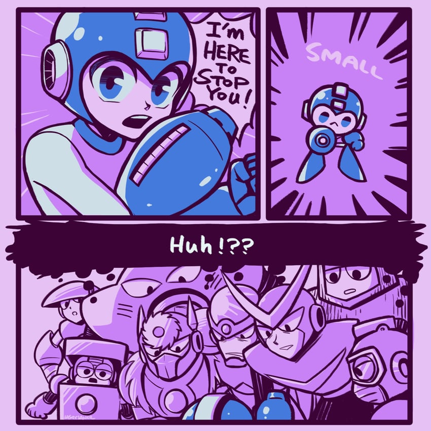 mega man, quick man, metal man, air man, flash man, and 4 more (mega man and 1 more) drawn by laser-lance