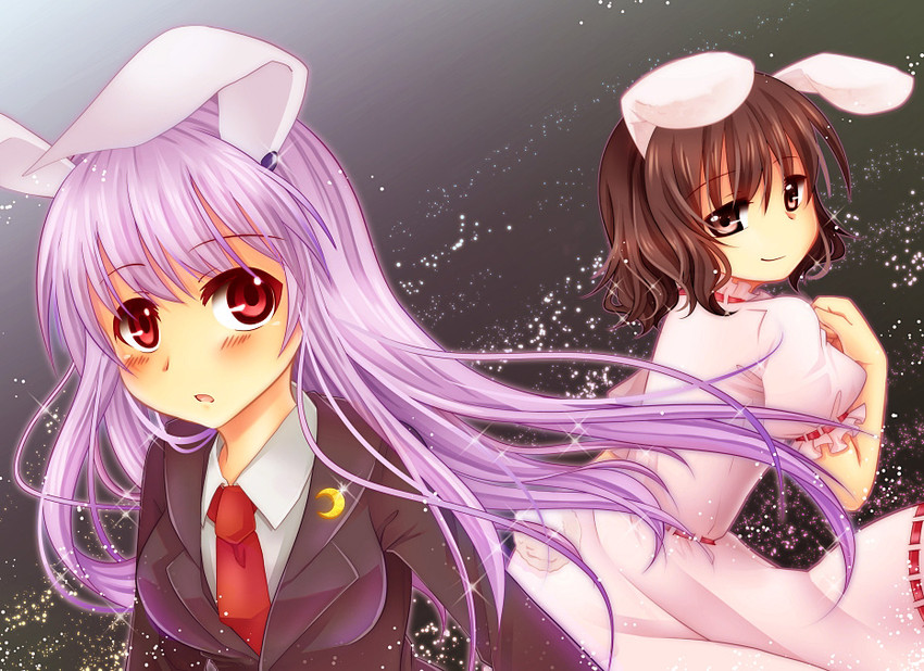 reisen udongein inaba and inaba tewi (touhou) drawn by amagumo