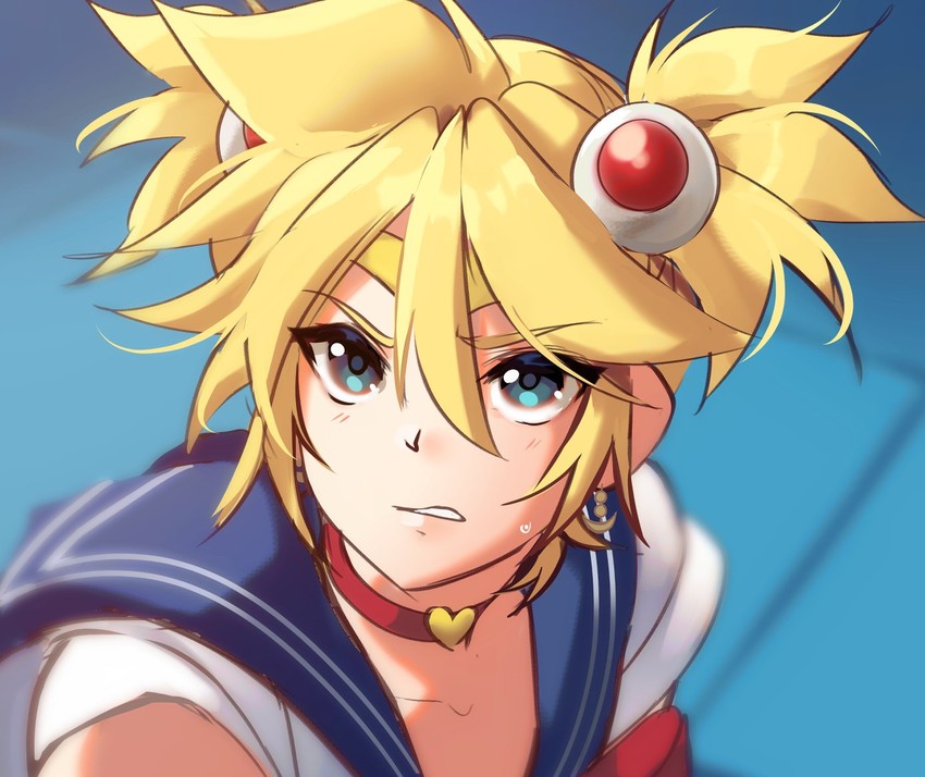 kagamine len and sailor moon (vocaloid and 2 more) drawn by ei_flow